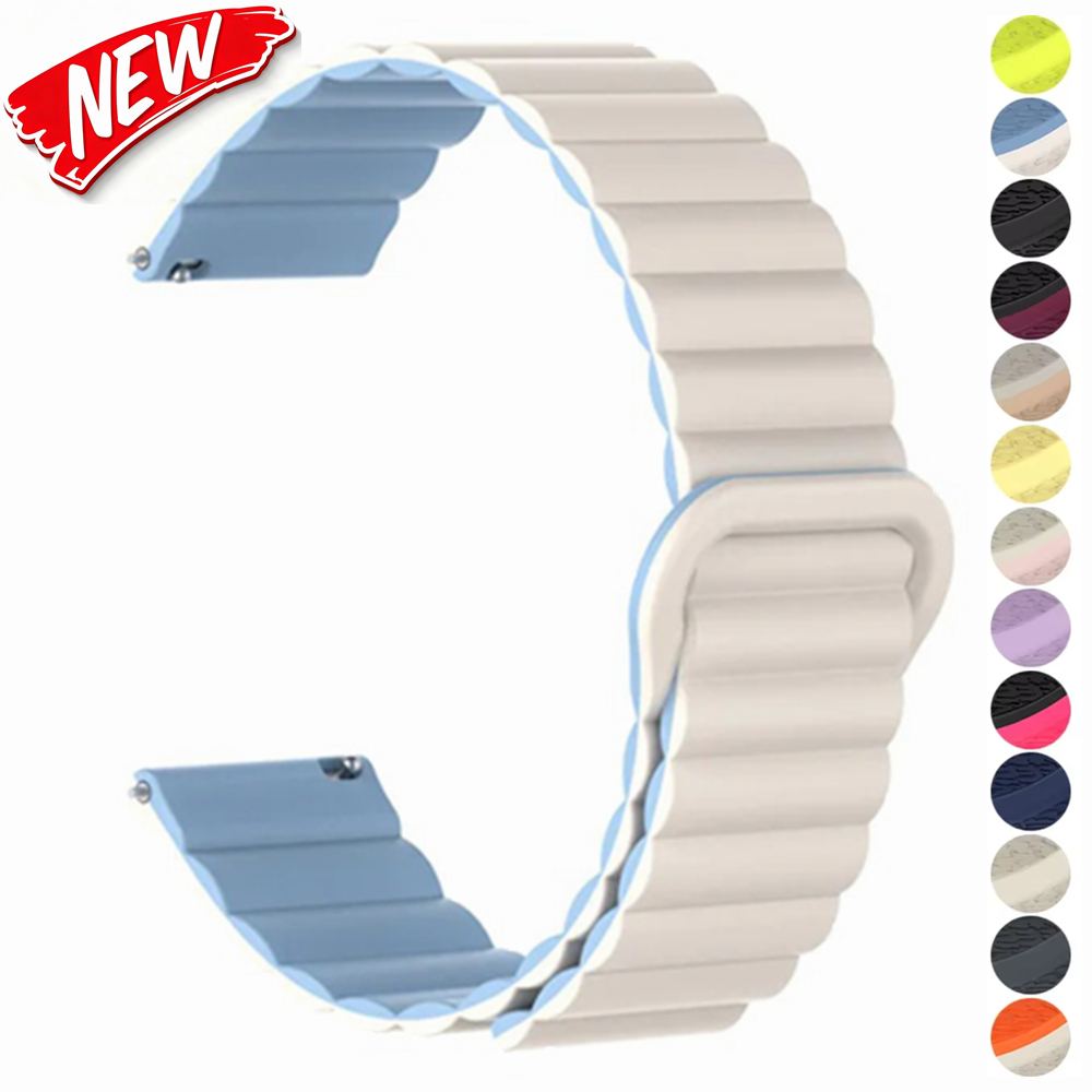 Silicone Watch Band 22Mm - Магнитный силиконовый ремешок 20 мм 22