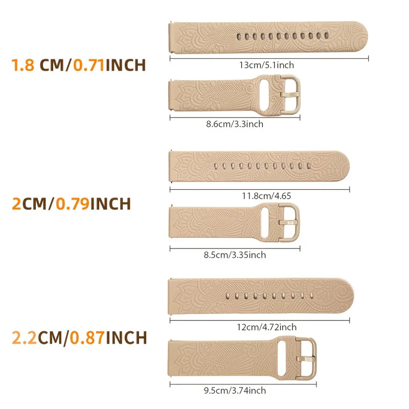 Ремешок с цветочным узором 18  – обзор и цена Silicone Watch Band 22Mm